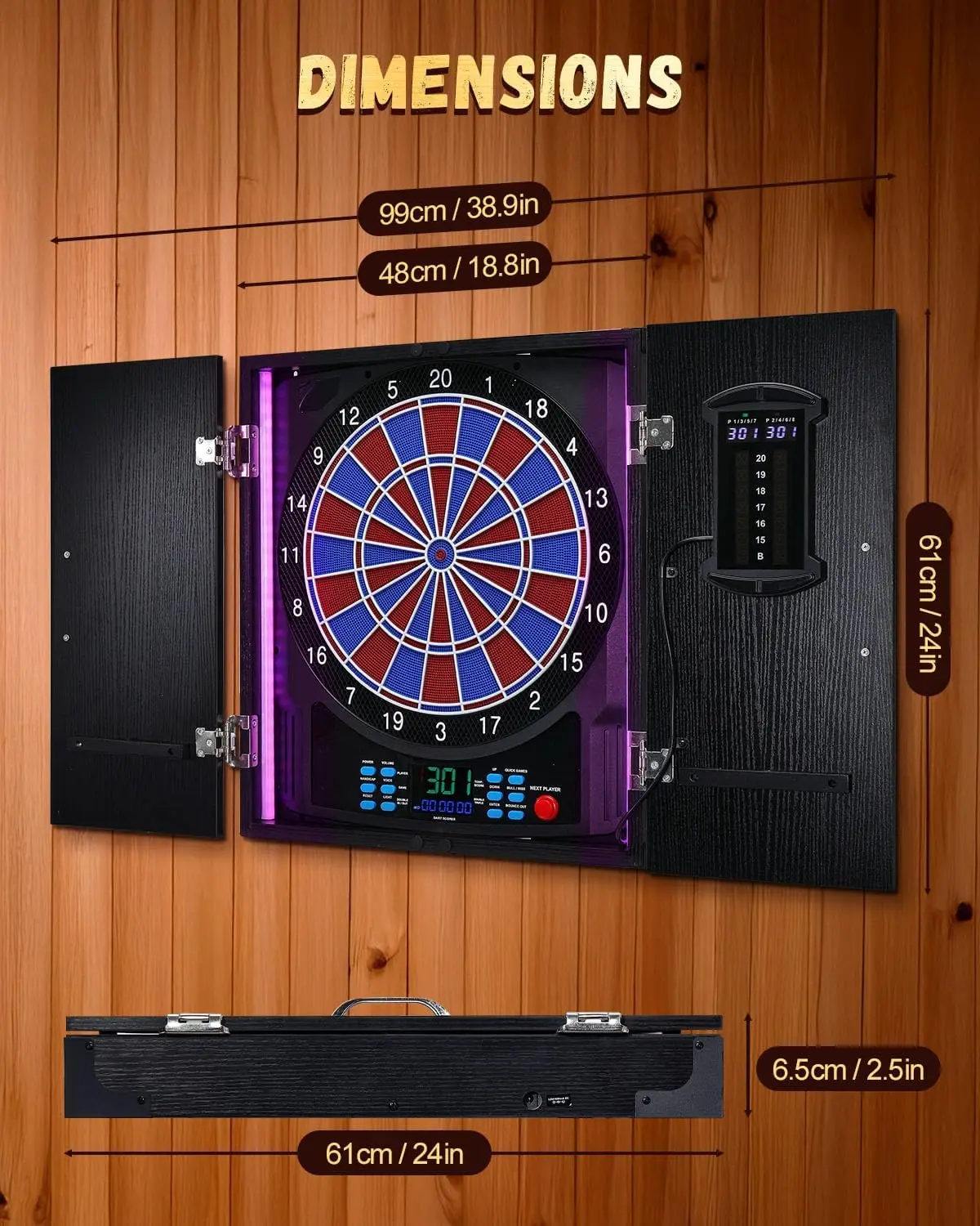 Tablero de dardos electrónico, - Electronic Dartboard Cabinet reseña y precio