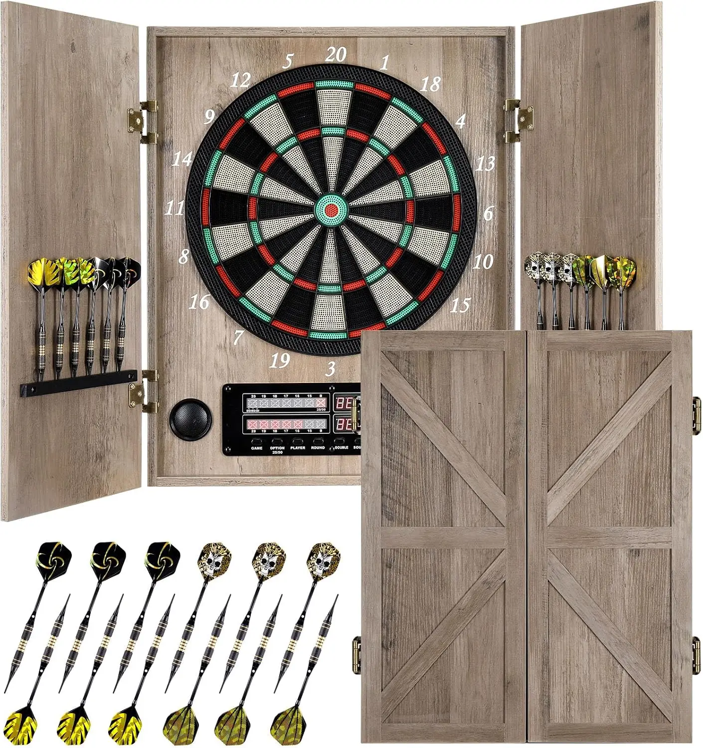 Tablero de dardos electrónico, - Electronic Dartboard Cabinet reseña y precio